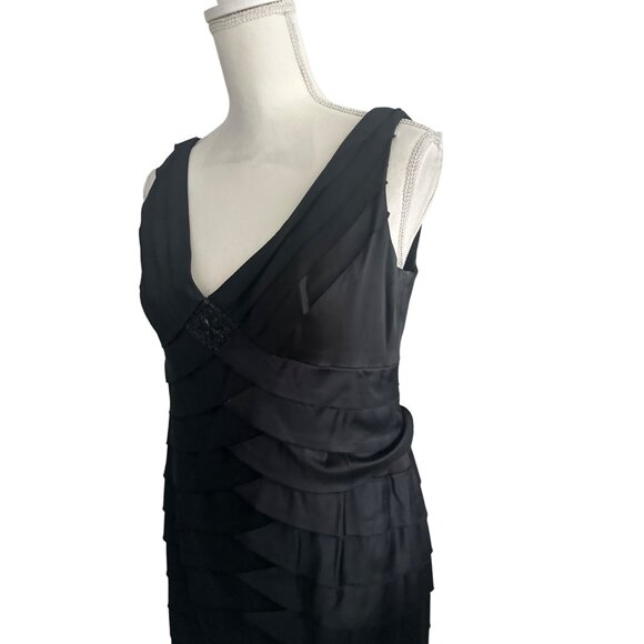 JONES NEW YORK Black Layered Cocktail Dress Size 12 - Picture 4 of 9
